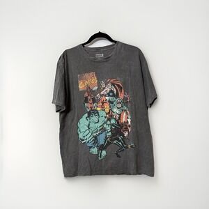 Marvel Comics Black T-Shirt Tee Sz L Cotton New Graphic Tee Kidcore Super Heroes